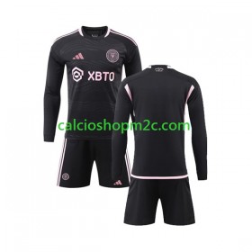Inter Miami Bambino Maglia Trasferta 2023/2024 Manica Lunga (+ Pantaloncini)
